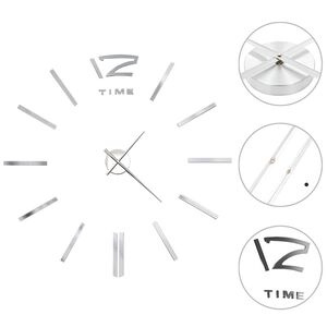 vidaXL Horloge murale 3D Design moderne 100 cm XXL Argent&eacute;
