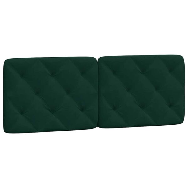 vidaXL Coussin de t&ecirc;te de lit vert fonc&eacute; 120 cm velours