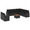 vidaXL Salon de jardin 10 pcs avec coussins noir r&eacute;sine tress&eacute;e