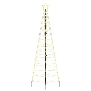 vidaXL Arbre de Noël LED avec piquets au sol Blanc chaud 250 cm Fer