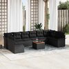 vidaXL Ensemble de canap&eacute; de jardin avec coussin 11 pcs Noir