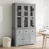 vidaXL Buffet BODO gris 115,5x43x200,5 cm bois massif de pin