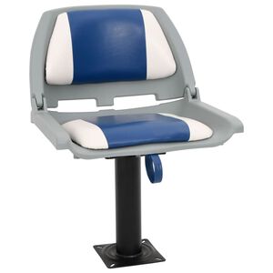 vidaXL Ensemble de si&egrave;ges de bateau pliables 2 pcs bleu et blanc
