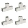 vidaXL Connecteurs de poteau 4 pcs Forme en T M&eacute;tal galvanis&eacute; 71x71 mm