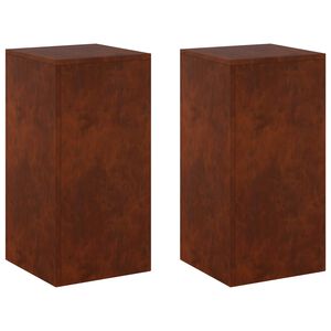 vidaXL Support de Plante 2 pcs Rouill&eacute; 30 x 30 x 60 cm Acier patin&eacute;