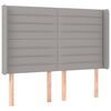 vidaXL T&ecirc;te de lit &agrave; LED Gris clair 147x16x118/128 cm Tissu