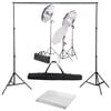 vidaXL Kit de studio photo avec ensemble d'&eacute;clairage et toile de fond