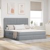 vidaXL Lit avec rangement et matelas Gris clair 180 x 200 cm Polyester