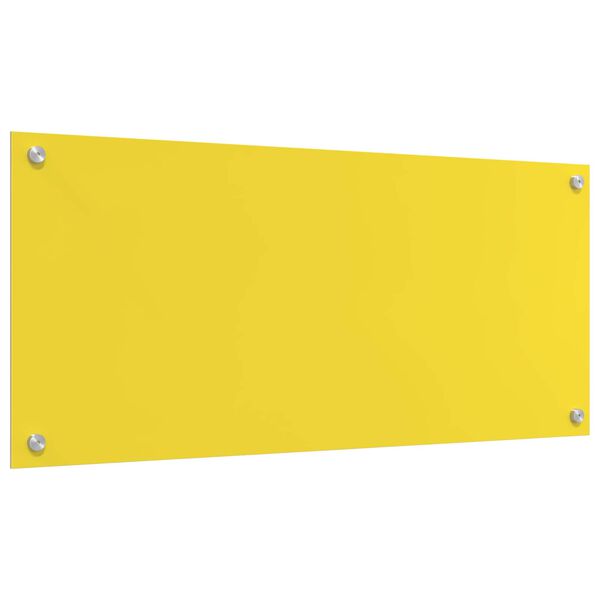 vidaXL Protection de cuisine Jaune 90 x 40 cm verre tremp&eacute;