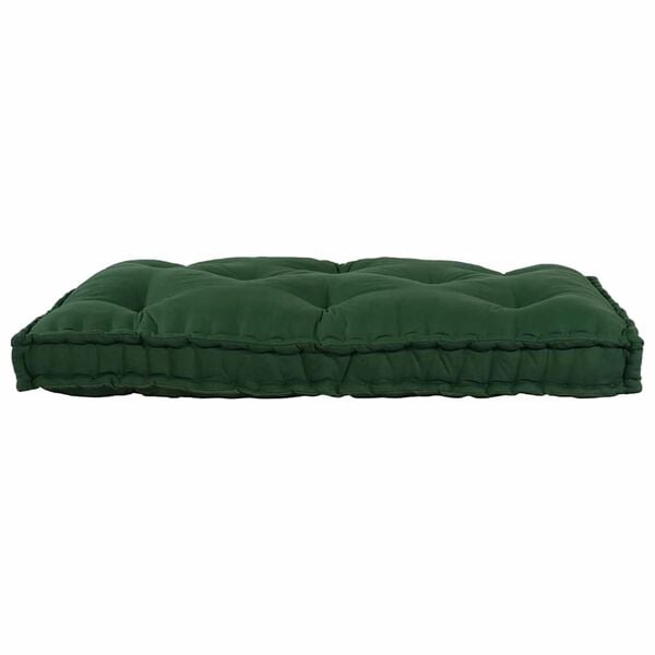 vidaXL Coussin de canap&eacute; sur palette Vert 120 x 80 x 12 cm tissu
