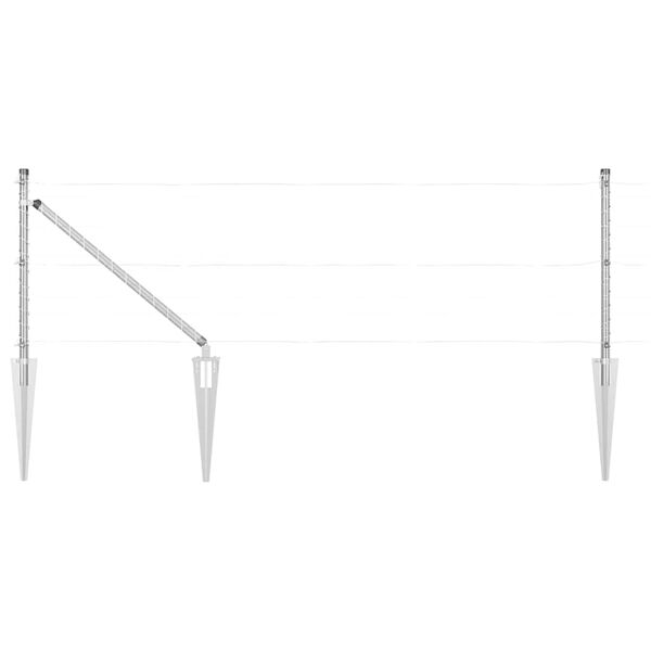 vidaXL Poteau de cl&ocirc;ture. 7 pcs Argent&eacute; Acier