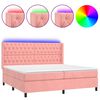vidaXL Sommier &agrave; lattes de lit matelas et LED Rose 180x200 cm Velours