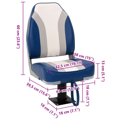 vidaXL Ensemble de sièges de bateau pliables lot de 4 dossier haut