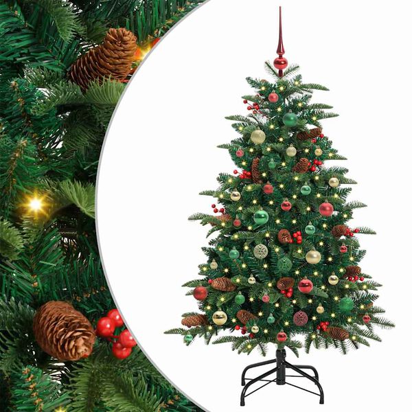vidaXL Sapin de No&euml;l artificiel Vert 150 cm PVC, m&eacute;tal et plastique