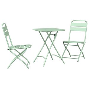 vidaXL Ensemble bistrot 3 pcs Vert menthe clair Acier