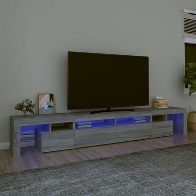 vidaXL Meuble TV avec lumières LED Sonoma gris 260x36,5x40 cm
