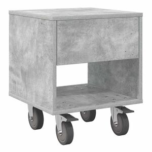 vidaXL Table de chevet Gris b&eacute;ton 40,5 x 40 x 48 cm Bois d'ing&eacute;nierie