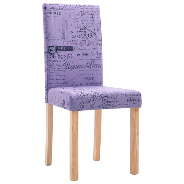 vidaXL Chaises &agrave; manger lot de 2 violet tissu