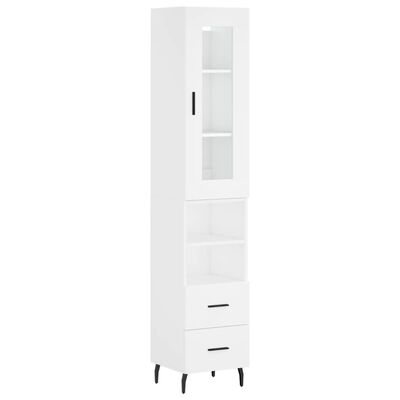 vidaXL Buffet haut Blanc 34,5x34x180 cm Bois d'ingénierie