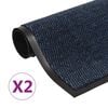 vidaXL Paillassons rectangulaires 2 pcs 80 x 120 cm Bleu