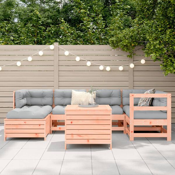 vidaXL Salon de jardin 7 pcs bois massif sapin de douglas