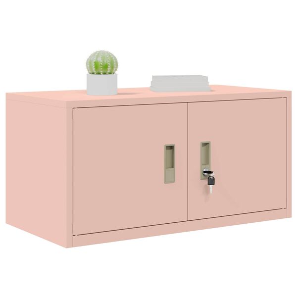 vidaXL Armoire de rangement Rose 80 x 40 x 40 cm Acier