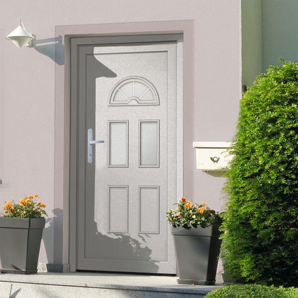 vidaXL Porte d'entr&eacute;e blanc 110x210 cm PVC