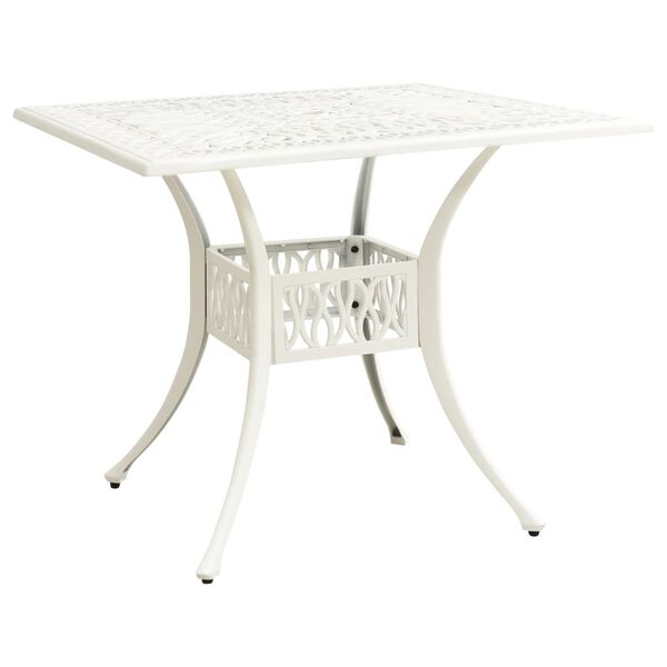 vidaXL Table de jardin Blanc 90x90x73 cm Aluminium coul&eacute;