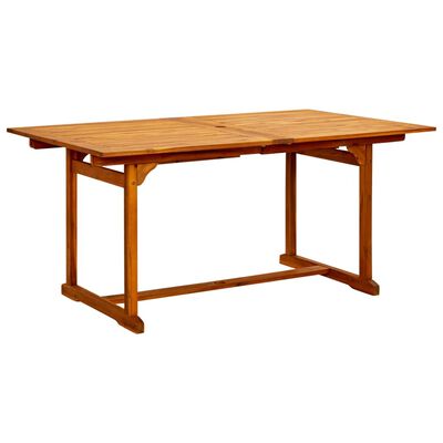 vidaXL Table à dîner de jardin (160-240)x100x75cm Bois d'acacia massif