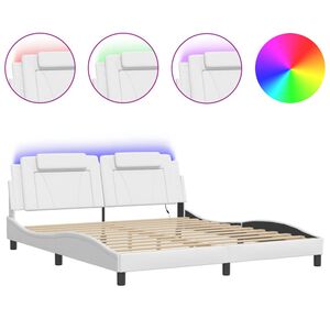 vidaXL Cadre de lit Viana avec LED sans matelas blanc 180x200 cm