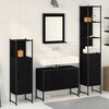 vidaXL Ensemble de mobilier de salle de bain avec &eacute;tag&egrave;re 4 pcs Noir