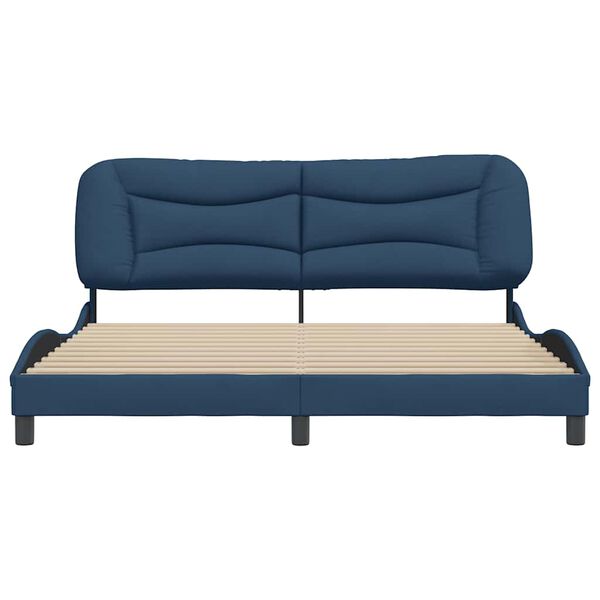 vidaXL Cadre de lit sans matelas Hvar bleu 180x200 cm tissu