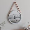 vidaXL Miroir mural avec sangle Argent&eacute; &Oslash; 45 cm