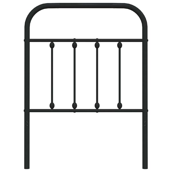 vidaXL T&ecirc;te de lit m&eacute;tal noir 75 cm