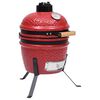 vidaXL Barbecue &agrave; fumoir Kamado 2-en-1 C&eacute;ramique 56 cm Rouge