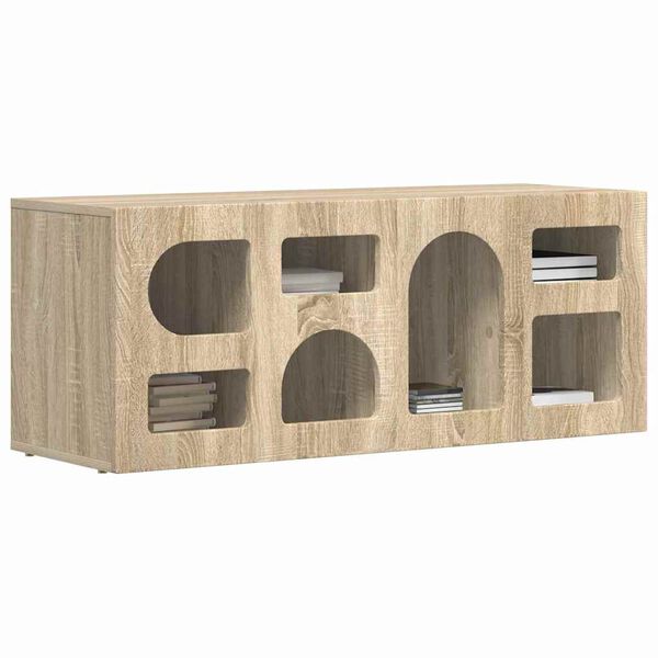 vidaXL Meuble TV Ch&ecirc;ne Sonoma 100 x 35 x 40 cm Bois d'ing&eacute;nierie