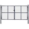 vidaXL Portail de jardin grillag&eacute; en acier galvanis&eacute; gris 300 x 150 cm