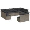 vidaXL Salon de jardin 11 pcs avec coussins gris r&eacute;sine tress&eacute;e
