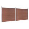 vidaXL Ensemble de panneau de clôture WPC 353x146 cm Marron