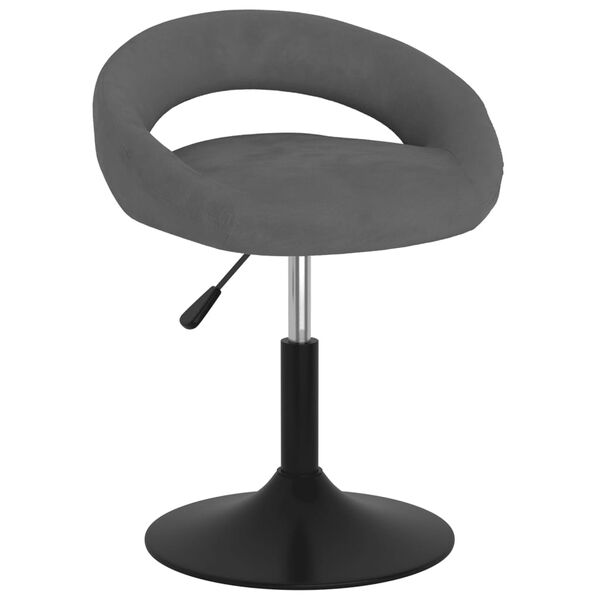 vidaXL Chaises pivotantes &agrave; manger lot de 2 Gris fonc&eacute; Velours