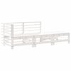 vidaXL Salon de jardin 3 pcs avec coussins blanc bois massif