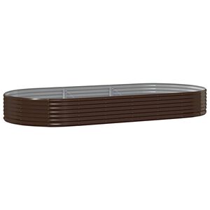 vidaXL Lit sur&eacute;lev&eacute; de jardin Acier galvanis&eacute; marron