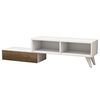 Homemania Meuble TV Active 140x29,7x35 cm Blanc et noyer