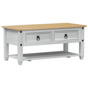 vidaXL Table basse Blanc 100 x 48 x 45 cm Bois de pin massif
