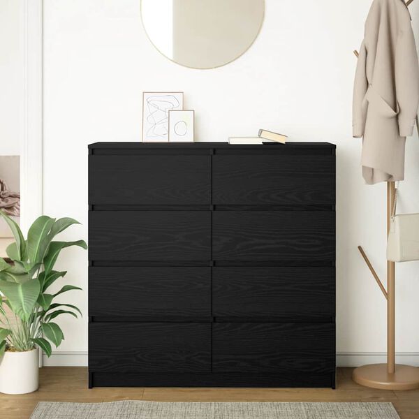 vidaXL Buffet ch&ecirc;ne noir 100x35x99 cm bois d'ing&eacute;nierie