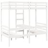 vidaXL Lit mezzanine avec bureau et chaises blanc 80x200 cm pin massif