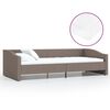 vidaXL Lit avec matelas et USB Taupe Tissu 90x200 cm