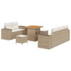 vidaXL Ensemble de canap&eacute; de jardin 8 pcs Beige polyrotin