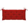 vidaXL Banc de jardin avec coussin rouge 120 cm Bois de teck massif