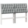 vidaXL T&ecirc;te de lit capitonn&eacute;e Gris clair 140 cm Pin massif
